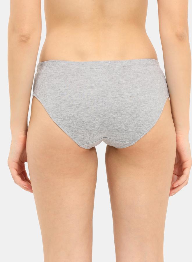 انفي عبوة من 3 - سراويل داخلية قطنية متوسطة الخصر بتفاصيل شعار ستايلي - Image 2