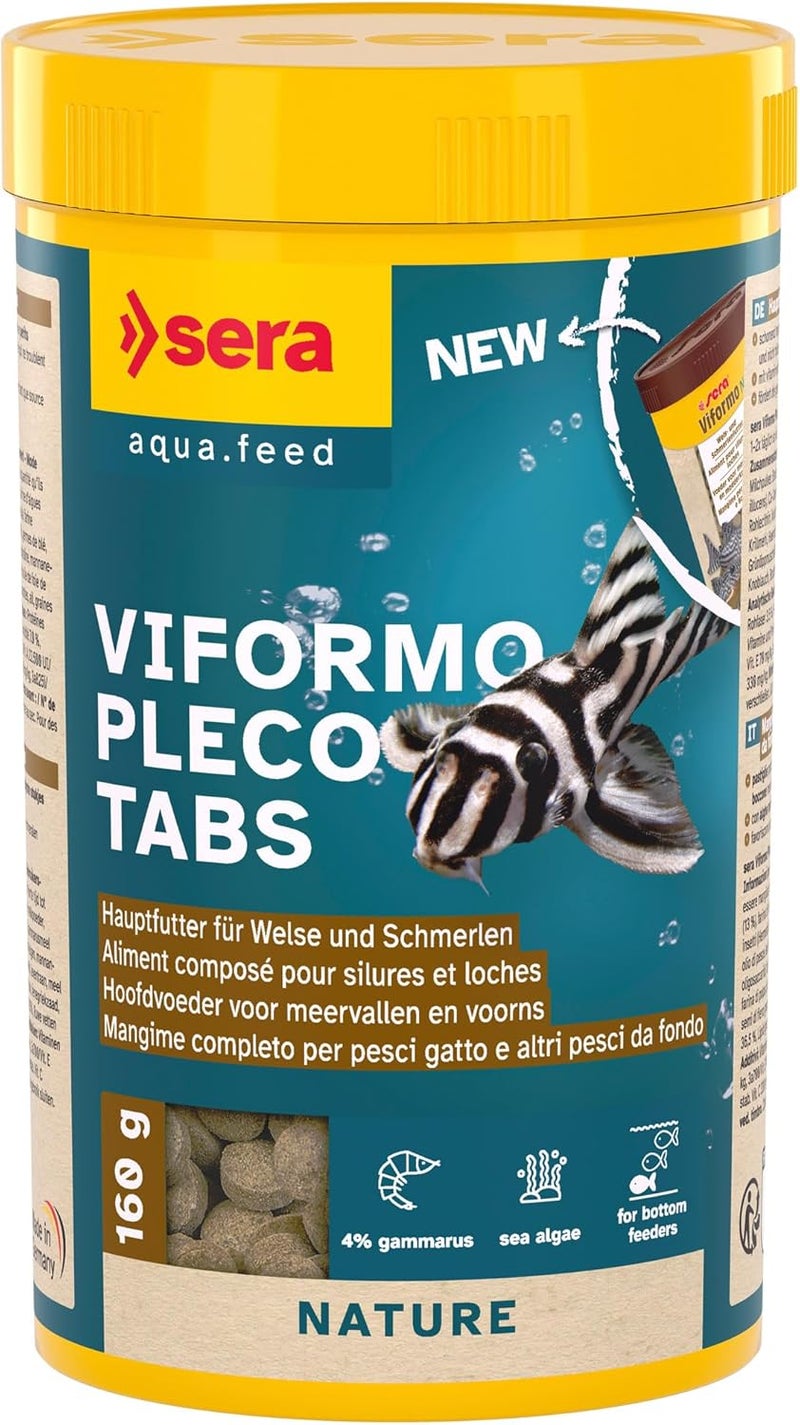 Sera Viformo Pleco Tabs Fish Food - 250 ml for Bottom Feeders - Image 1