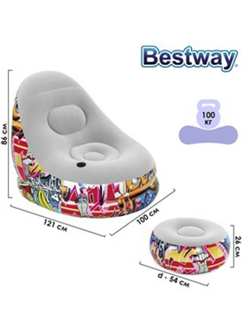 Bestway Graffiti Comfort Cruiser 1.21M X 1.00M X 86Cm 26-75076 - Image 4