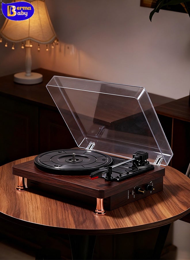 Berma Baby Retro vinyl record, record player, built-in speakers, Bluetooth wireless playback, automatic headphone shut-off, multimedia entertainment center and home decoration - Image 1