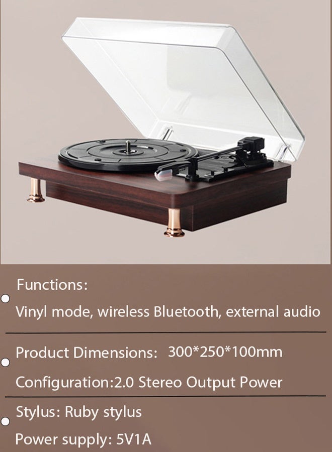 Berma Baby Retro vinyl record, record player, built-in speakers, Bluetooth wireless playback, automatic headphone shut-off, multimedia entertainment center and home decoration - Image 5