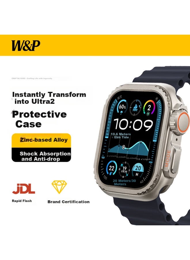 WP W&p Compatible Apple Watch Protective Case For Apple Iwatch S10/11, Instant Ultra-like Protection, Zinc Alloy Metal Anti-drop Scratch-resistant Hollow Hard Shell, Wp·anium Color, 46mm - Image 1