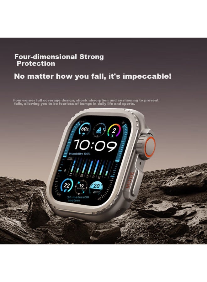 WP W&p Compatible Apple Watch Protective Case For Apple Iwatch S10/11, Instant Ultra-like Protection, Zinc Alloy Metal Anti-drop Scratch-resistant Hollow Hard Shell, Wp·anium Color, 46mm - Image 2