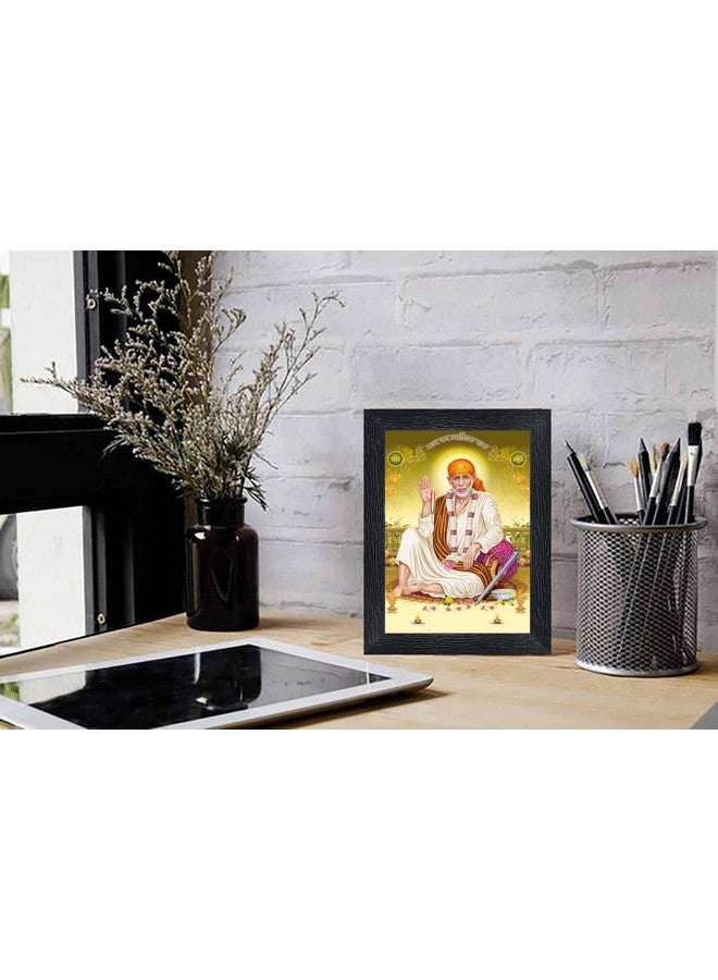 pnf Poster And Frames Sai Baba Wooden Photo Frame With Acrylic Sheet | For Living, Pooja Room | Home Decoration Item | Best Gifting Option (8x6inch) 206911 - Image 2