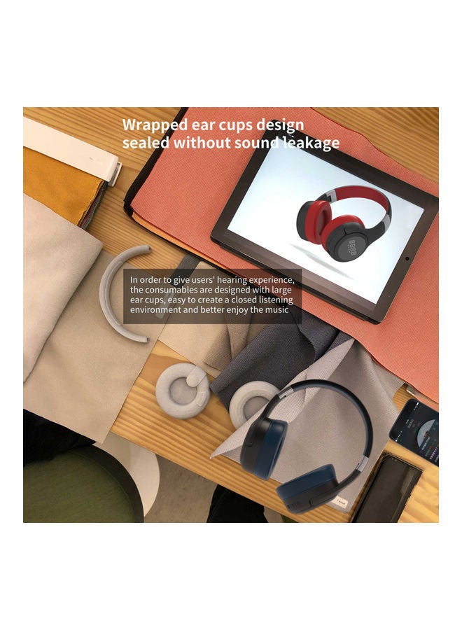 NIBEMINENT B28 Head-Mounted BT Wireless Over-Ear Headphones With Built-In Microphone And Foldable Cyan Black - Image 4