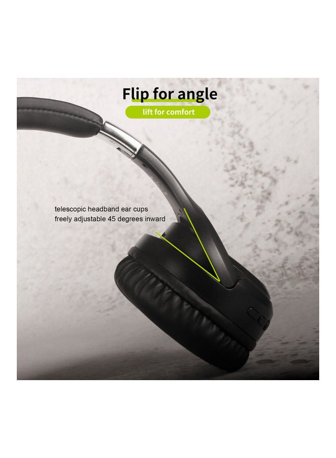 NIBEMINENT B28 Head-Mounted BT Wireless Over-Ear Headphones With Built-In Microphone And Foldable Cyan Black - Image 5