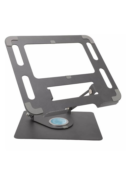 360 swivel folding tablet phone and Laptop Stand , Adjustable Angle And Height Non Slip Base , also can use it as Metal Reading Rack -grey