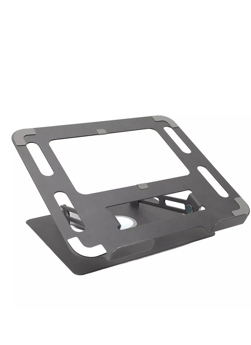 Generic - 360 swivel folding tablet phone and Laptop Stand , Adjustable Angle And Height Non Slip Base , also can use it as Metal Reading Rack -grey - Image 1