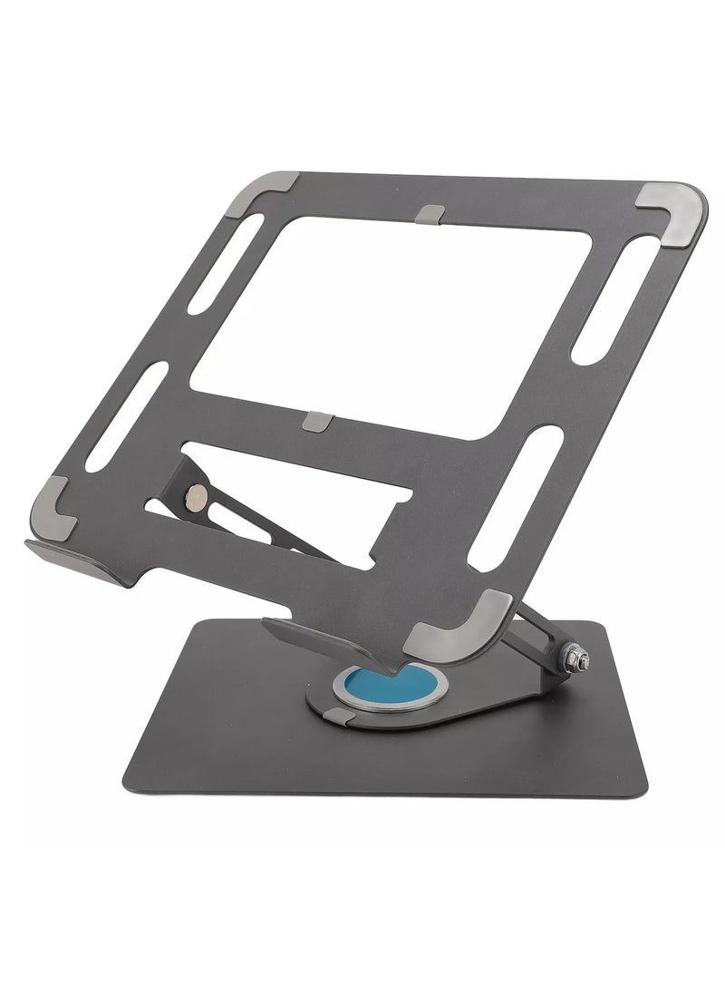 Generic - 360 swivel folding tablet phone and Laptop Stand , Adjustable Angle And Height Non Slip Base , also can use it as Metal Reading Rack -grey - Image 1