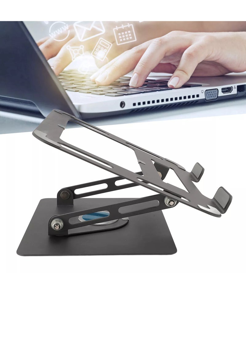 Generic - 360 swivel folding tablet phone and Laptop Stand , Adjustable Angle And Height Non Slip Base , also can use it as Metal Reading Rack -grey - Image 1