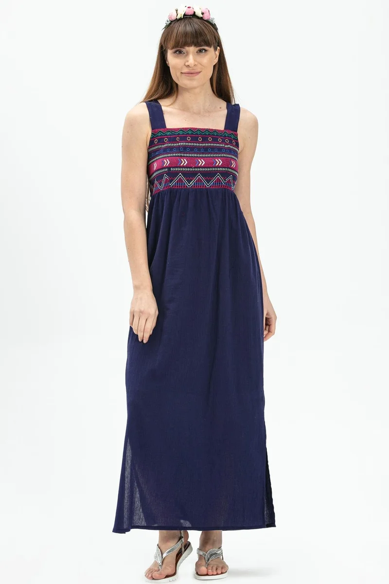 Eliş Şile Bezi Embroidered Maxi Dress