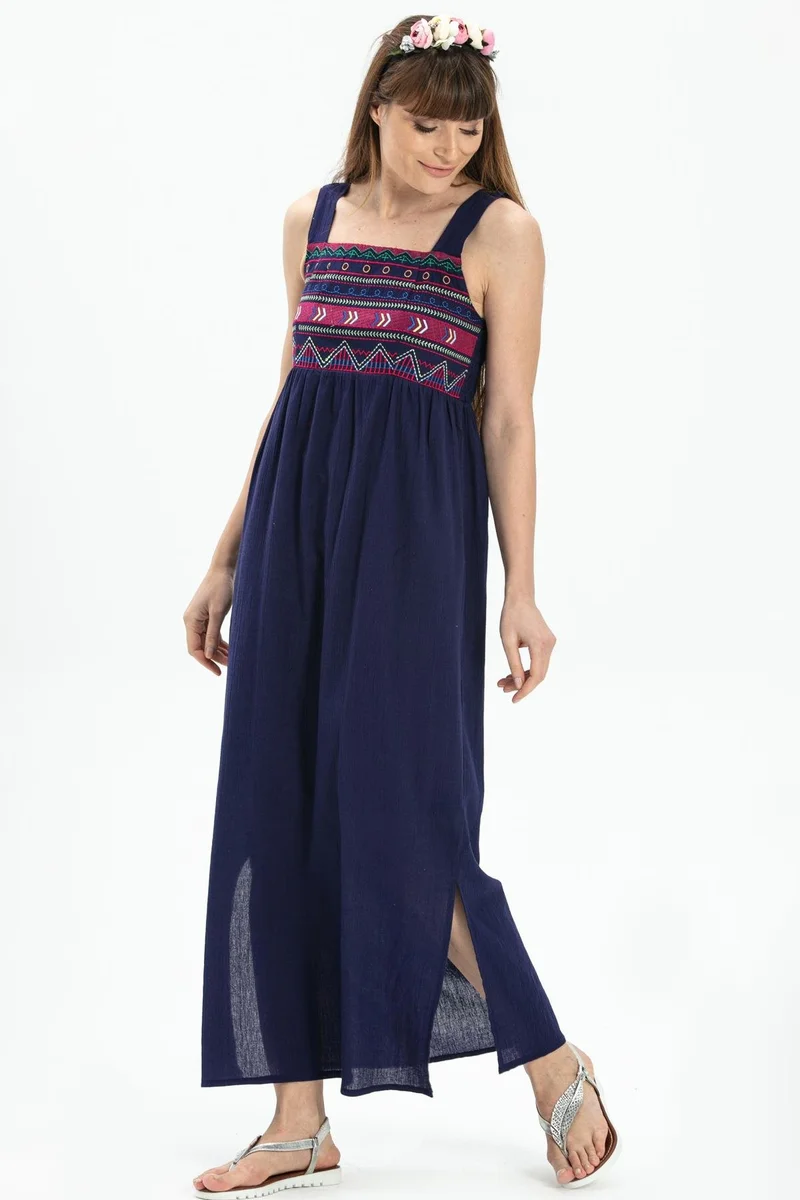 Eliş Şile Bezi Embroidered Maxi Dress