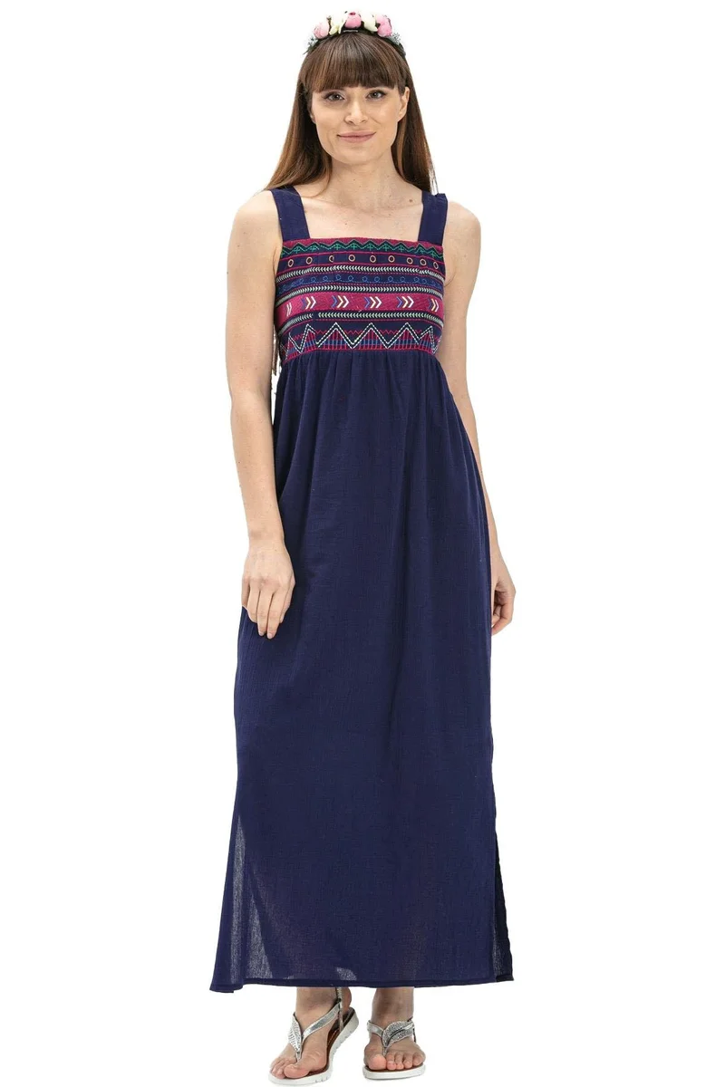 Eliş Şile Bezi Embroidered Maxi Dress