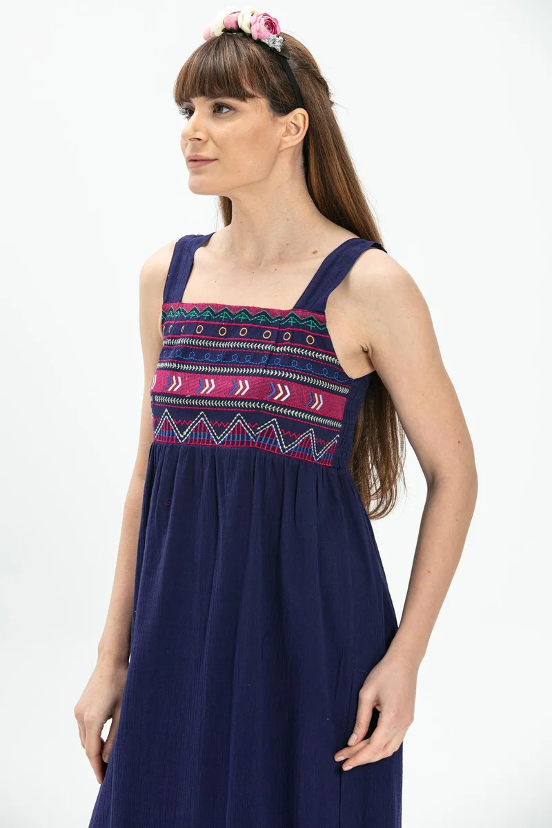 Eliş Şile Bezi Embroidered Maxi Dress