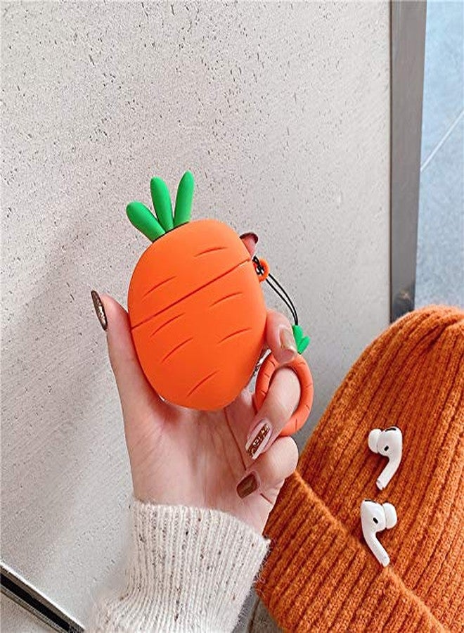 LEWOTE Silicone Case Compatible with Apple Airpods Pro & Pro 2 Funny Cute Cover [Fruit Dessert Series](Carrot) - Image 3