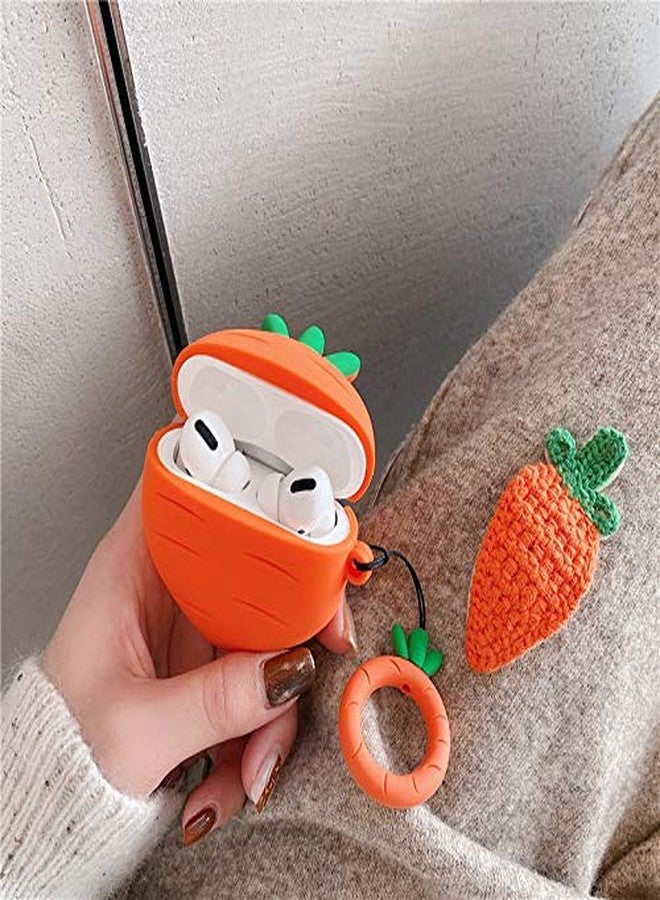 LEWOTE Silicone Case Compatible with Apple Airpods Pro & Pro 2 Funny Cute Cover [Fruit Dessert Series](Carrot) - Image 2
