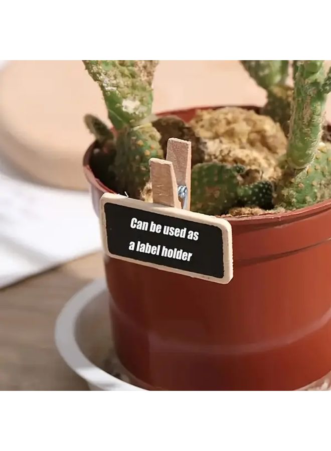 25 قطعة من حوامل بطاقات الأسعار الخشبية المصغرة باللون الأسود للعرض في المتاجر - Image 5