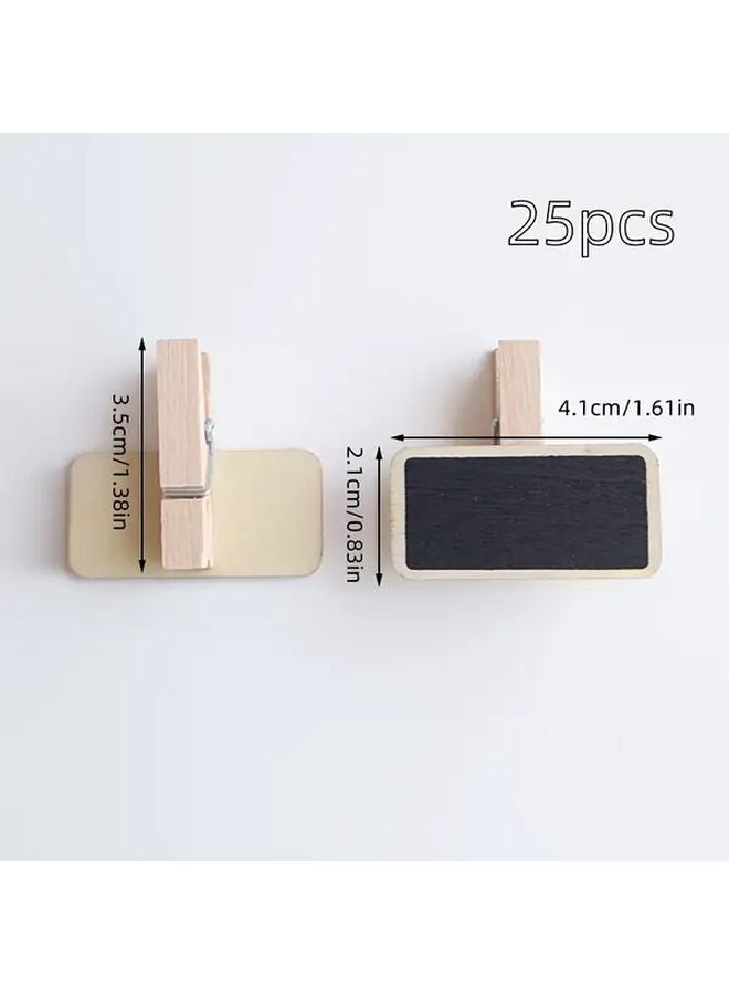 25 قطعة من حوامل بطاقات الأسعار الخشبية المصغرة باللون الأسود للعرض في المتاجر - Image 4