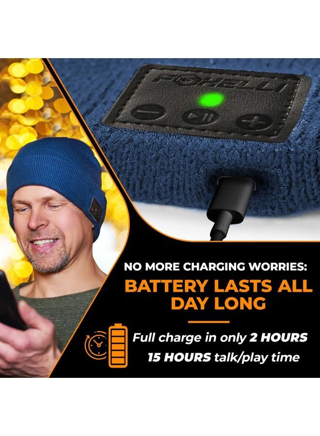 Foxelli Bluetooth Beanie Hat with Headphones Perfect Tech Gift for Men & Women  - Image 5