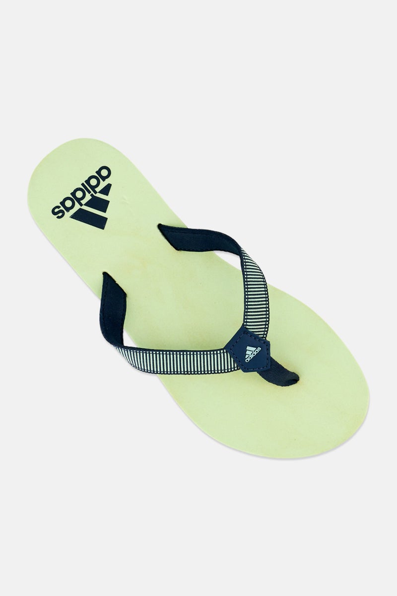Adidas Women Brand Logo Slip On Slides, Light Green - Image 4