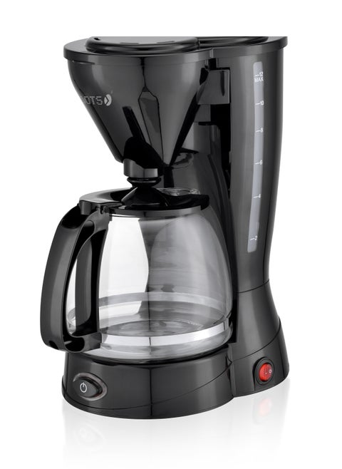 Dots Coffee Maker - 1.5 L, 12-15 cups, removable filter, anti drip function, CFM10A, Black
