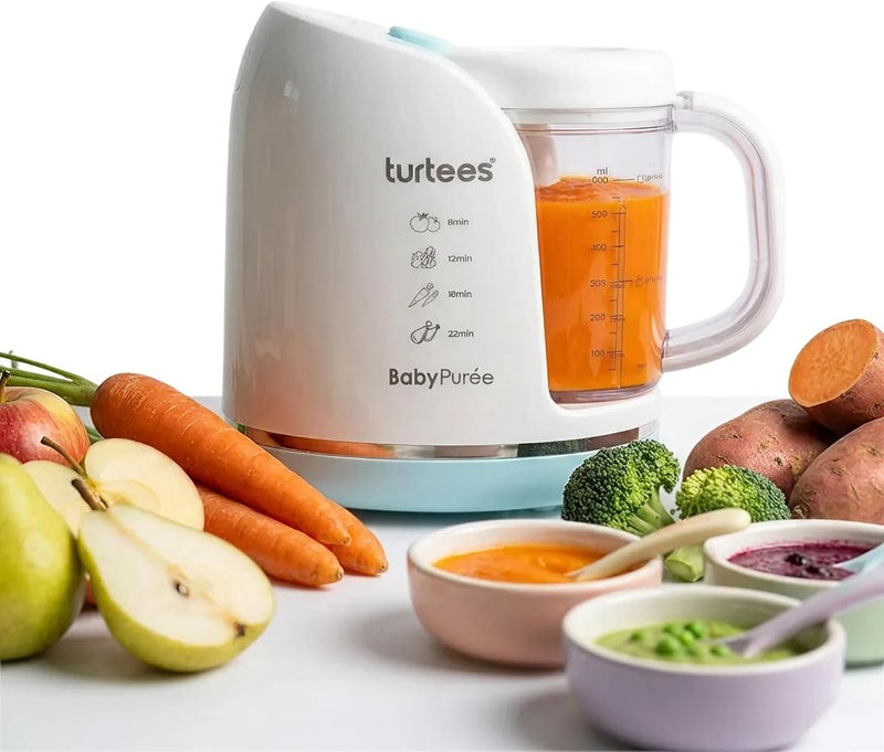 turtees Baby Food Maker 4-in-1 – Steam, Blend, Chop & Defrost Baby Food Processor One-Touch Operation BPA-Free Homemade Baby Puree Maker for Infants & Toddlers - Image 1