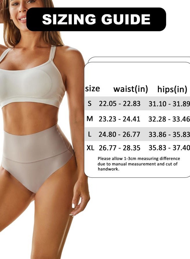 FINETOO FIENTOO Women's High Waist Thong Comfortable Nylon Soft Elastic Thong for Women High Waist, high waist 4a, M - Image 4
