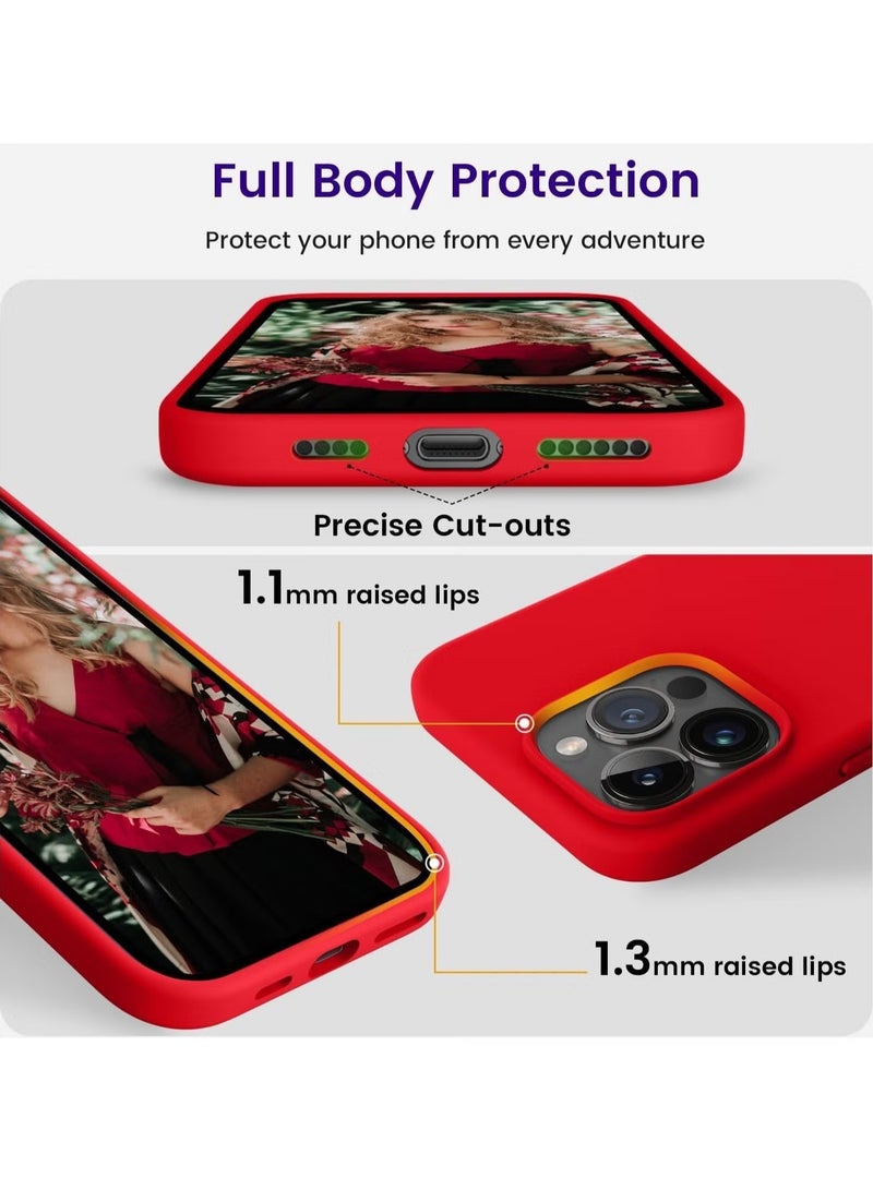 DUSALA iPhone 15 Pro Case, Liquid Silicone Phone Case for iPhone 15 Pro 6.1 Inch, Colorful Silky-Soft Protective Cover(Red) - Image 3