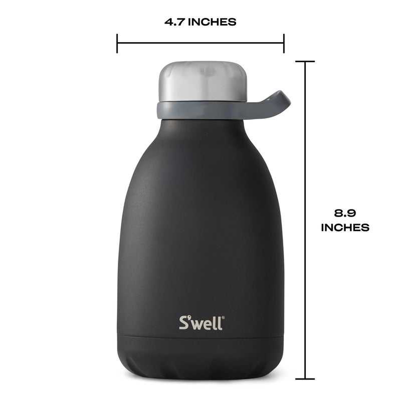 S'well زجاجة س'ويل المصنوعة من الفولاذ المقاوم للصدأ، 40 أونصة، أونيكس، حاويات معزولة ثلاثية الطبقات تحافظ على المشروبات باردة لمدة 48 ساعة وساخنة لمدة 16، خالية من BPA - Image 4