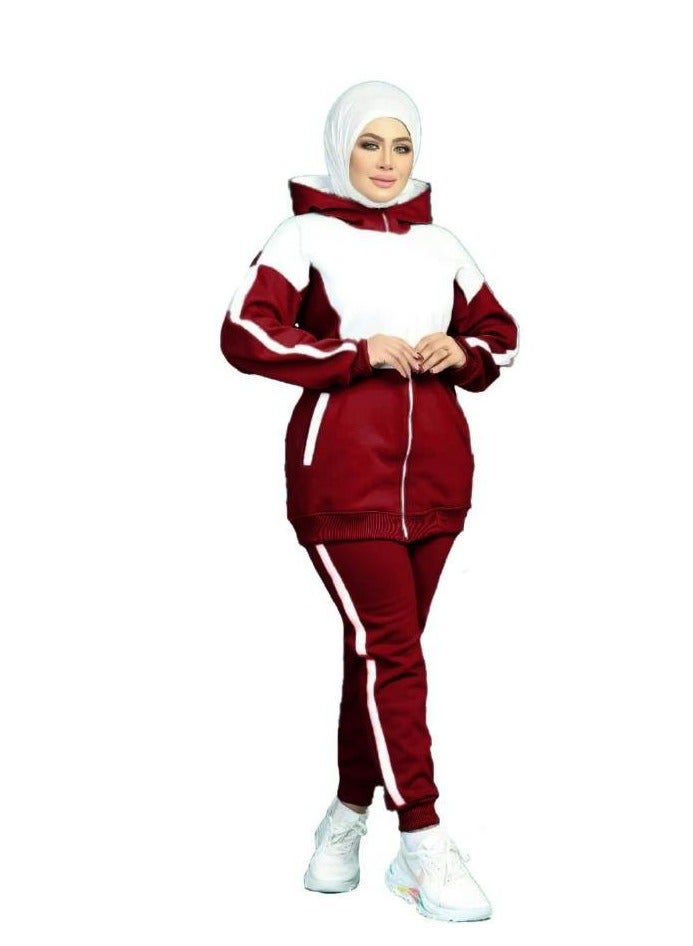 Women's Melton Cotton Sport Tracksuit  - Image 2