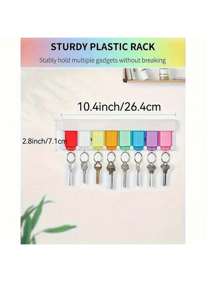1 Set Key Tag Holder with 8 Color Coded Labels Durable Plastic Organizer for Office School Home - Image 2