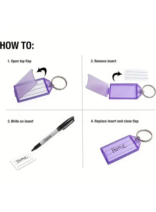 1 Set Key Tag Holder with 8 Color Coded Labels Durable Plastic Organizer for Office School Home - Image 5