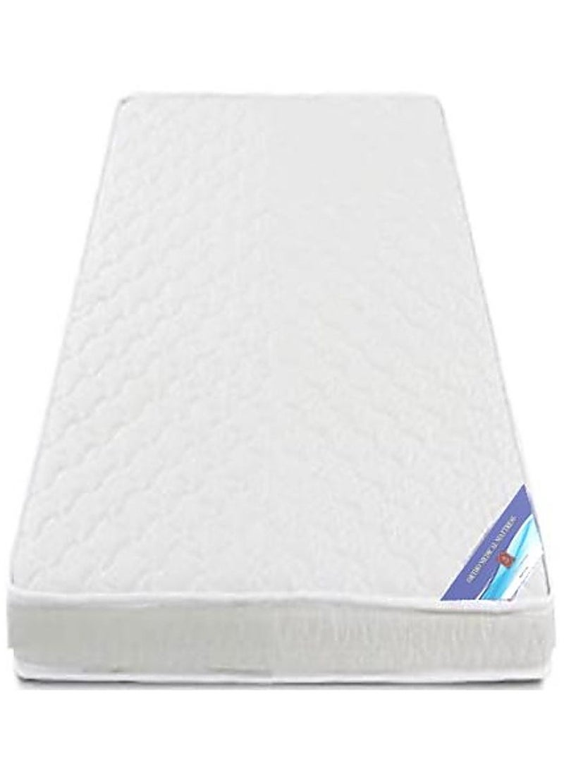 AL WADI FURNITURE - Single Size Medicated Mattress Comfort Back Support Reversible Use Option Polyester Fabric 90W x 200L x 12H cm - White - Image 1