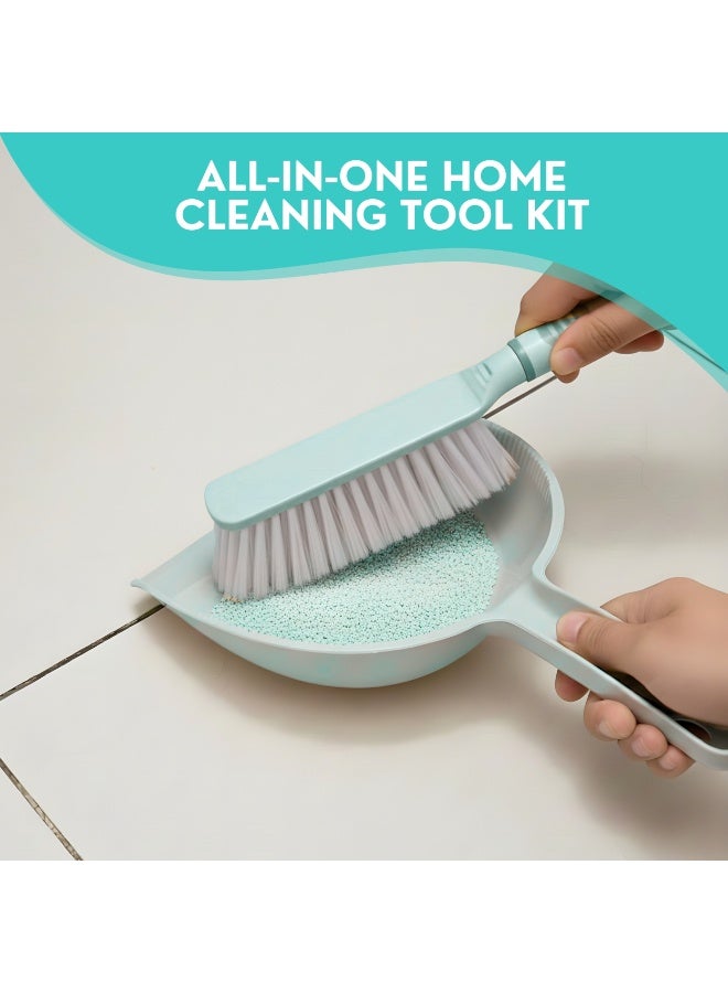 JUNI 5-Piece Kitchen Cleaning Set, Heavy Duty Brush Set with Dustpan, Dish Scrubber, Bottle Brush, Pan Scrubber, Scouring Pad for Deep Household Cleaning - Image 4