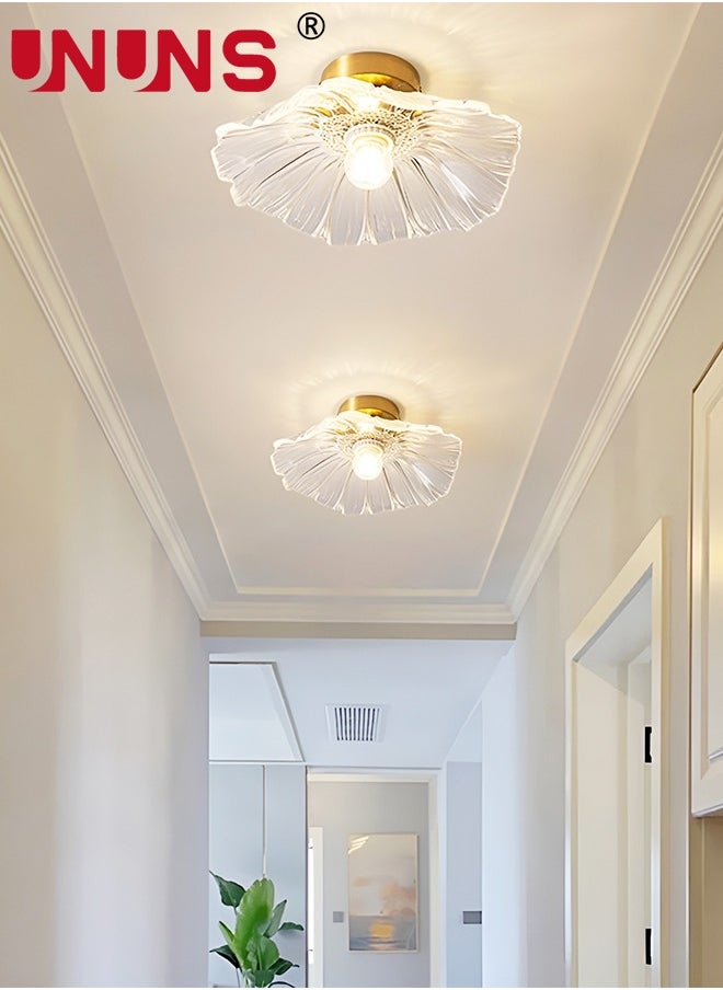 UNUNS LED Ceiling Light Fixture,Golden Ceiling Light,Flushmount Ceiling Light,Bathroom Ceiling Light,Flush Ceiling Light For Hallway Entryway Bathroom  - Image 1