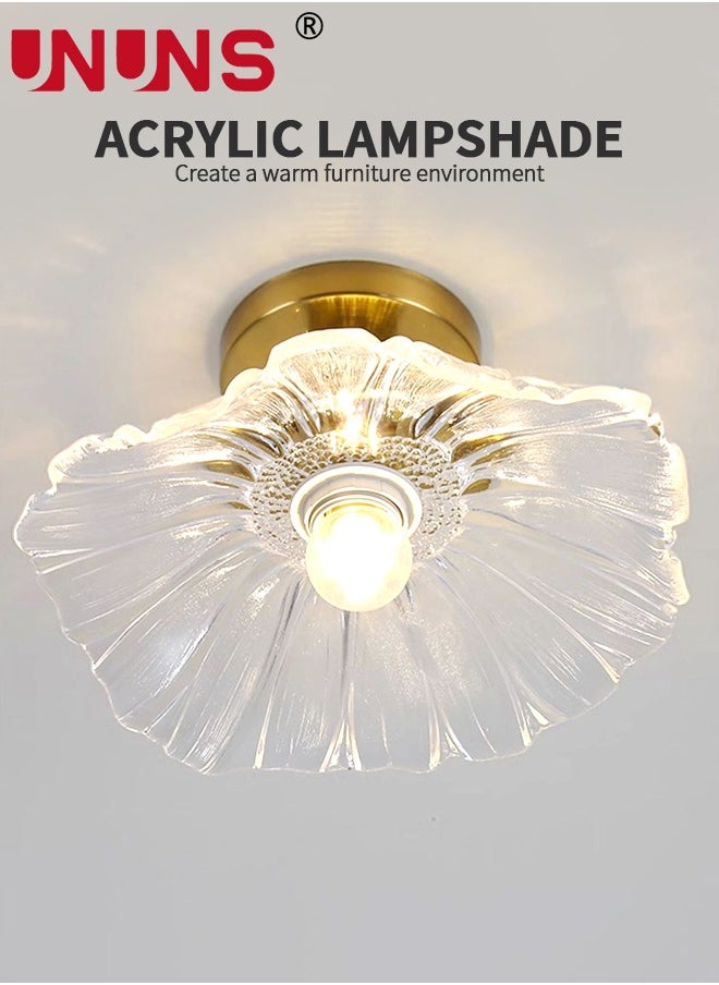 UNUNS LED Ceiling Light Fixture,Golden Ceiling Light,Flushmount Ceiling Light,Bathroom Ceiling Light,Flush Ceiling Light For Hallway Entryway Bathroom  - Image 2
