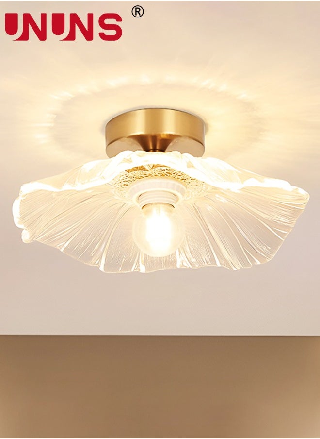 UNUNS LED Ceiling Light Fixture,Golden Ceiling Light,Flushmount Ceiling Light,Bathroom Ceiling Light,Flush Ceiling Light For Hallway Entryway Bathroom  - Image 5