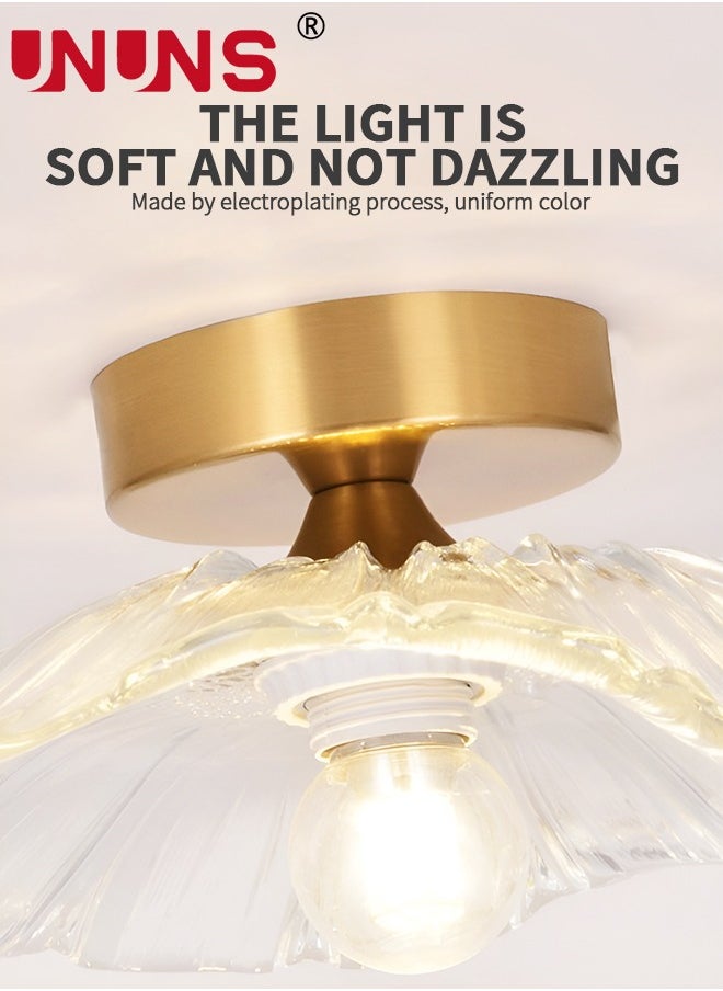 UNUNS LED Ceiling Light Fixture,Golden Ceiling Light,Flushmount Ceiling Light,Bathroom Ceiling Light,Flush Ceiling Light For Hallway Entryway Bathroom  - Image 4