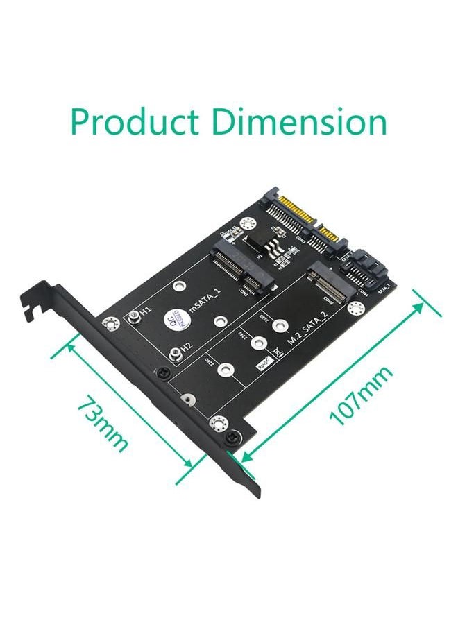 Arabest - SATA Adapter 2 in 1 MSATA/M2 NGFF SSD to Dual Port SATA3 Converter with SATA Cable Screws Stud for 2230/2242/2260/2280 - Image 1