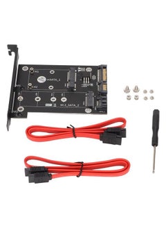 SATA Adapter 2 in 1 MSATA/M2 NGFF SSD to Dual Port SATA3 Converter with SATA Cable Screws Stud for 2230/2242/2260/2280