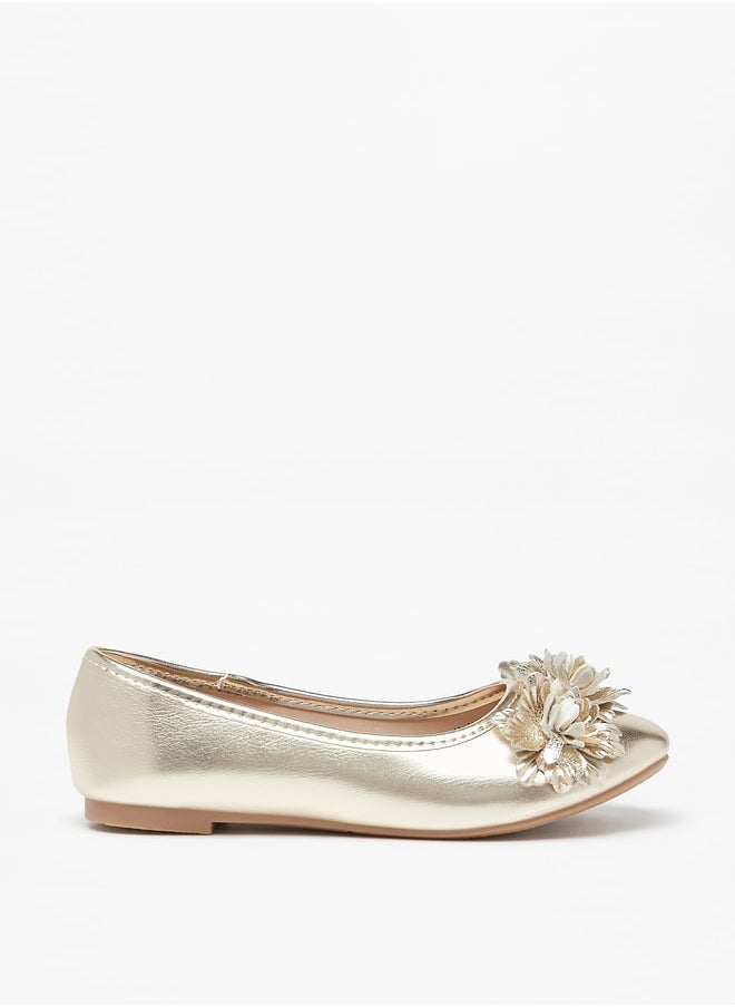 Flora Bella By Shoexpress - Girl's Applique Detail Slip-On Round Toe Ballerina Shoes Ramadan Collection - Image 1