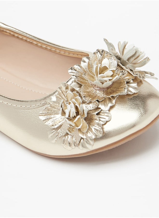 Flora Bella By Shoexpress - Girl's Applique Detail Slip-On Round Toe Ballerina Shoes Ramadan Collection - Image 1