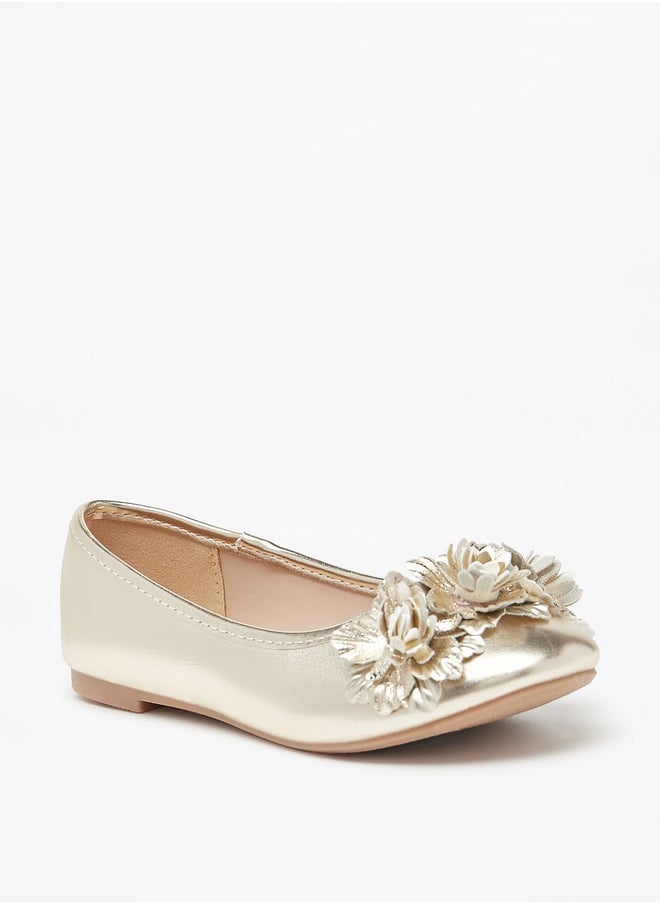 Flora Bella By Shoexpress - Girl's Applique Detail Slip-On Round Toe Ballerina Shoes Ramadan Collection - Image 1