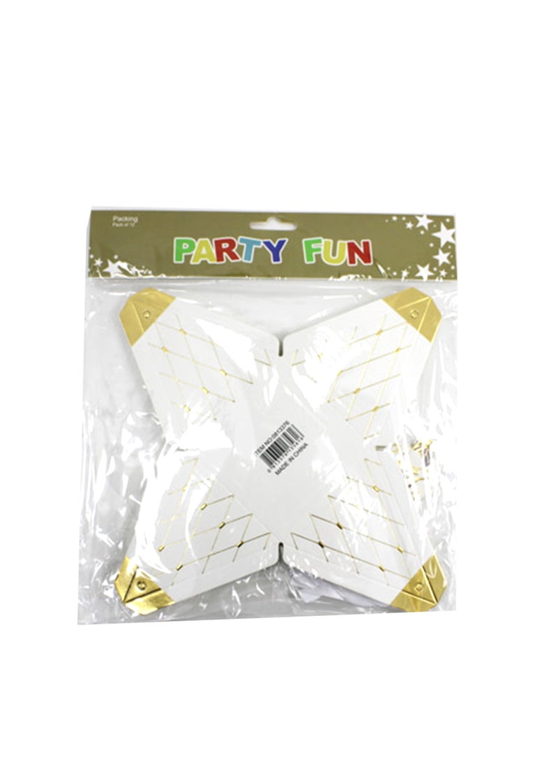 PARTY FUN صندوق هدايا حلوى 12 قطعة 8.7x8.7x10 سم لون أبيض - Image 3