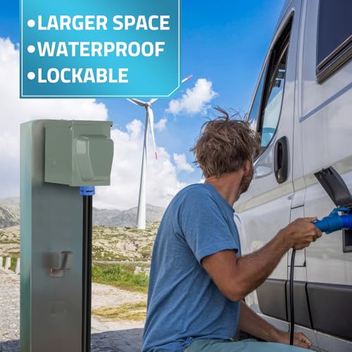 PAULINN 30 Amp RV Power Outlet Box, Nema TT-30R 125V RV Outdoor Panel Enclosed & Lockable for Outdoor Receptacle, Weatherproof, UL Listed, for RV Camper Travel Trailer Electric Car Generator - Image 2