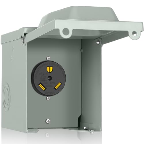 PAULINN 30 Amp RV Power Outlet Box, Nema TT-30R 125V RV Outdoor Panel Enclosed & Lockable for Outdoor Receptacle, Weatherproof, UL Listed, for RV Camper Travel Trailer Electric Car Generator - Image 1