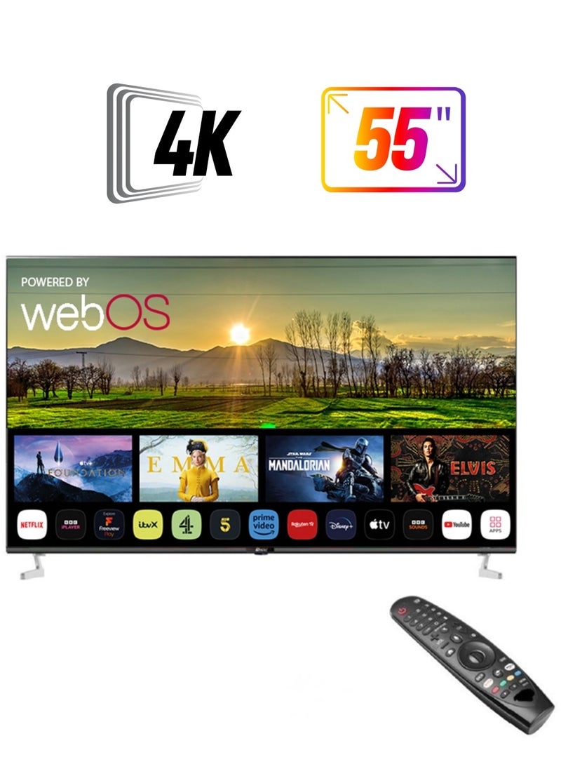أوسكار تلفزيون أوسكار ذكي 55 بوصة بدون إطار WebOS 4K UHD مع جهاز تحكم عن بعد – أسود OS55JW4KM  - Image 1