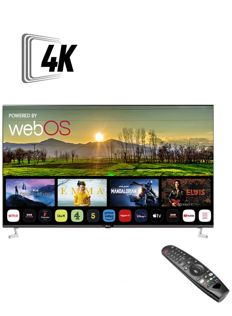 Oscar 55-Inch 4K Ultra HD Smart TV (OS55JW4KM) - WebOS LED with Enhanced Voice Remote, Built-in Soundbar, Automatic Brightness, Mirror Cast, A+ Grade Panel, HDMI/USB/Wi-Fi Inputs, Netflix, YouTube & Starz Play Arabia - Black - Image 1