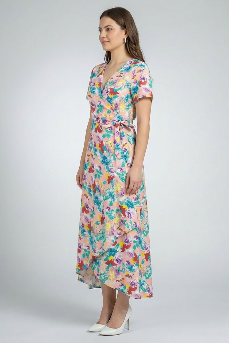 Willow & Whistle Women Floral Print Wrap Dress, Multicolor - Image 3
