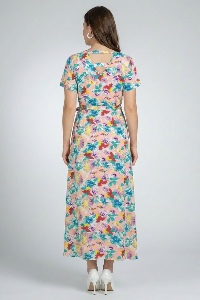 Willow & Whistle Women Floral Print Wrap Dress, Multicolor - Image 4